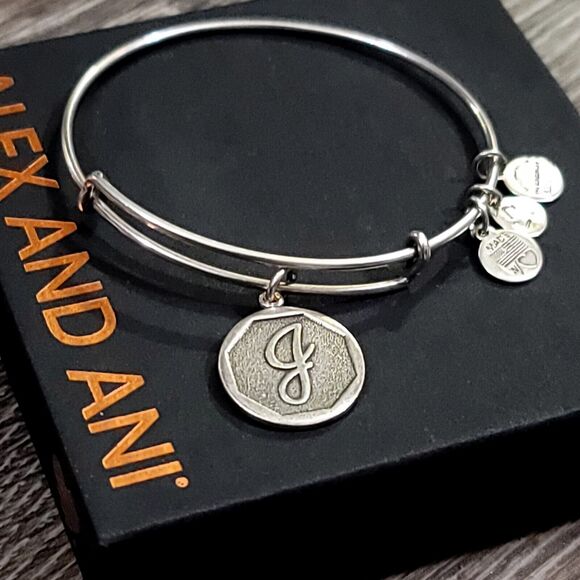 Alex and Ani Letter J Initial Charm Bracelet - Picture 2 of 8